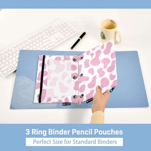 Cow Pencil Pouches for 3 Ring Binder 2 Pack - color: cow