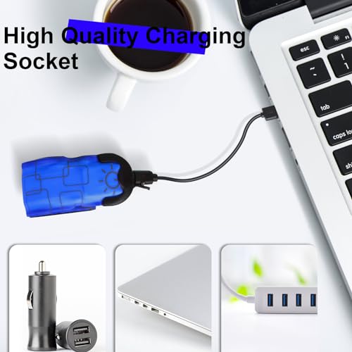 LED Safety Wristband Lights - Rechargeable Light Up Arm Ankle Band Kids Magic Slap Glow Bracelets Reflective Belt High Visibility for Night Cycling Walking Joggers Running Gear - color: Blue-Charge
