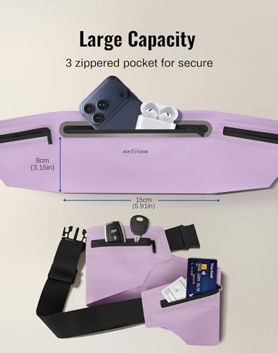 Running Belt for Women & Men-Ultra Light Slim Running Belts - color: Purple