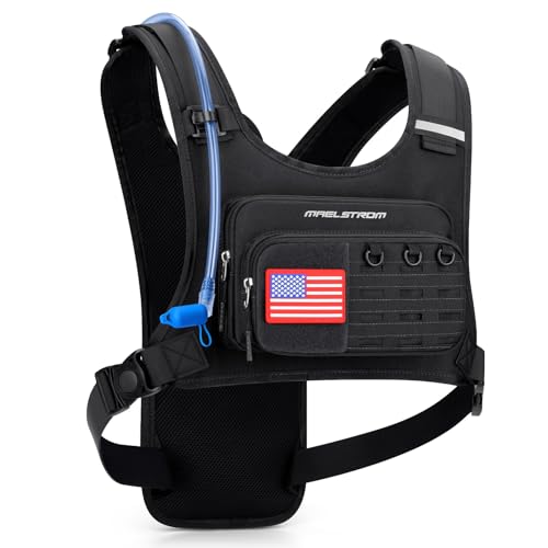 Maelstrom Hydration Running Vest with 2L Water Bladder for Men Women - color: Black