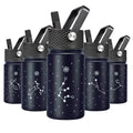 BJPKPK Insulated Water Bottle, 15oz Stainless Steel with Straw Lid - color: Aquarius, style: 15oz