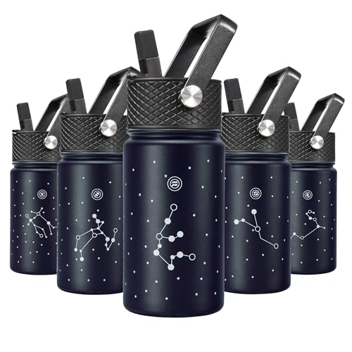 BJPKPK Insulated Water Bottle, 15oz Stainless Steel with Straw Lid - color: Aquarius, style: 15oz