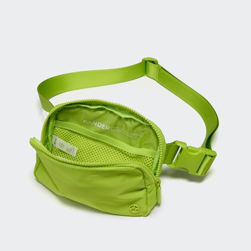 Pander Nylon Fanny Pack for Women, Two-Way Zipper Crossbody Bag - color: Grape Green