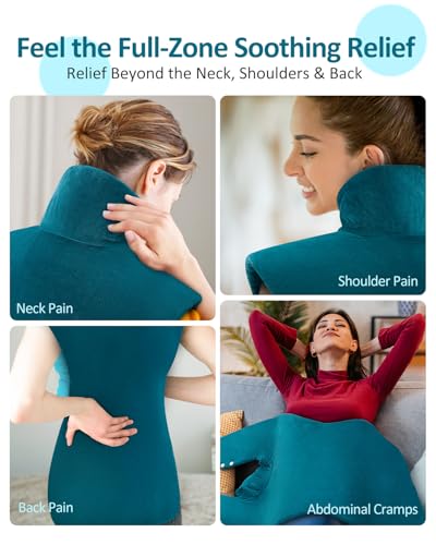 Heating Pad for Neck Shoulders Back - Birthday Gifts for Women Men Mom Dad - color: Green