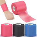 3 Pieces Pre-Wrap Tape for Hair, Sports, Ankle, Wrists, Knees - Foam Underwrap 2.75 Inch x 30 Yards (Black, Blue) - color: Black, Blue