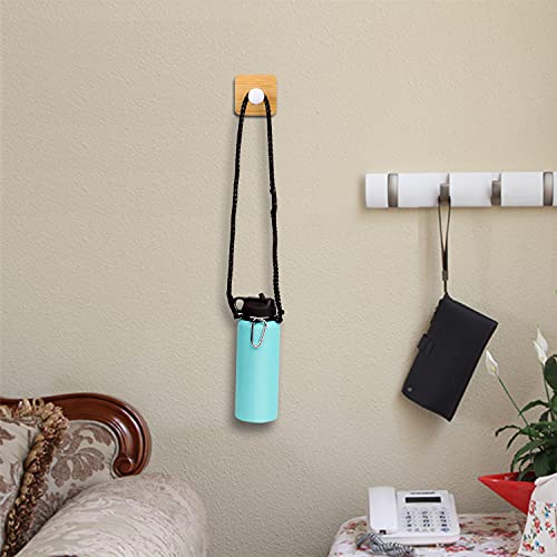 Wongeto Paracord Handle Carrier Holder with Shoulder Strap,Compatible with Hydro Flask Wide Mouth Water Bottles - color: Black 1