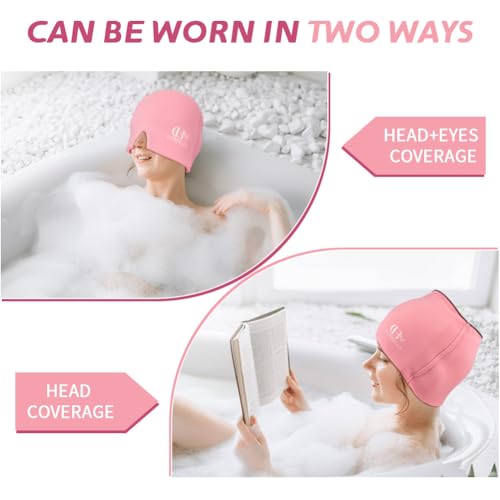 Migraine Relief Cap, Soothing Headache Ice Face Mask Products - color: Pink+purple