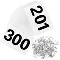 Running Bibs Race Competitor Numbers Waterproof Runners Race Numbers with Safety Pins for Marathon Races Events 5.9" x 7.9" - style: Number 201-300