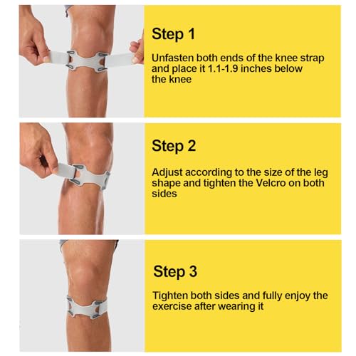 2 Pack Patellar Tendon Support Strap,Adjustable Silicone Patella Knee Strap for Knee Pain Relief,Knee Bands for Basketball, Tendonitis, Running, Tennis, Jumpers, Squats（Gray） - color: Gray