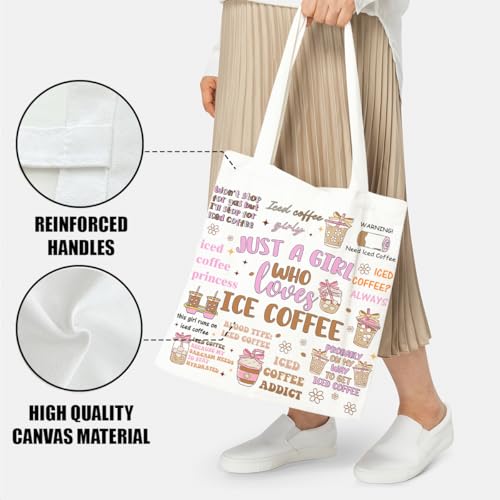 Canvas Tote Bag Gift for Women Girls Friends Shopping Beach Vacation Canvas Tote Bag - color: Coffee