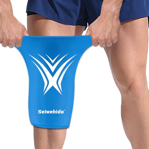 Extended Leg Knee Ice Pack Wrap Ice Sleeve for Knees Injuries Reusable Soft - color: Blue-1 Pack