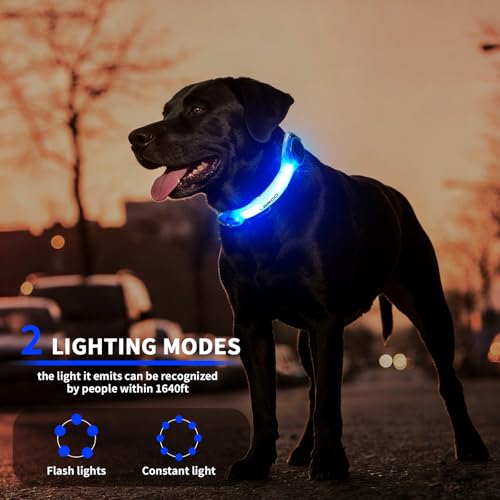 LaRoo LED Dog Safety Light Strip, Hook & Loop for Harness Collar Leash Blue - color: Blue