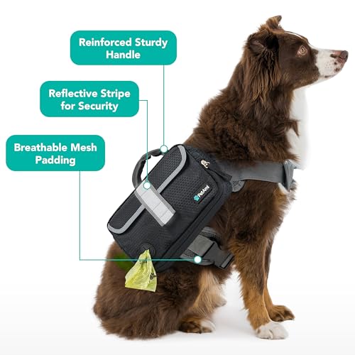 PetAmi Dog Backpack for Medium Large Dogs, Hiking Saddle Bag, Black - color: Black, size: Medium