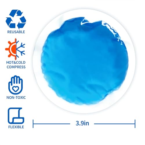 Soft Ice Pack/Small Ice Packs for Injuries Reusable, Small Round Gel Hot & Cold Compress (12 Pack) for Pain Relief, Toothache, Surgery Recovery - Soothing Gel with Sleeve - Blue - size: 12 Count (Pack of 1)