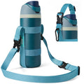 EasyAcc Water Bottle Holder Strap Sling, for Owala FreeSip 24 32 40 oz, Hydro Flask, Cirkul, Yeti, Stanley Flip, Universal Water Bottles, with Carabiner, for Walking Curise Travel (Bottle Excluded) - color: Denim Blue