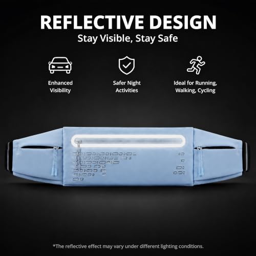 Running Belt Fanny Pack Men Women, Slim No-Bounce Waterproof Phone Holder - color: Blue
