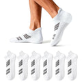Running Socks Men Size 10-13 Ankle Height with Heel Tab for Athletic - color: 6 White, size: Large