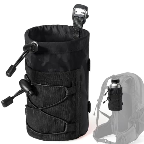 HowFly Water Bottle Holder for Backpack Molle Water Bottle Pouch Bag - color: Black Camo