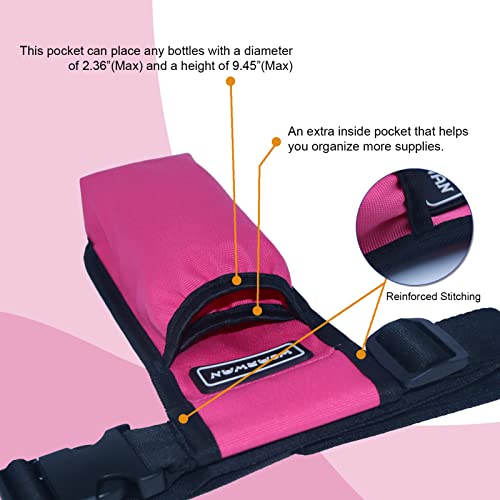 Massage Oil Holster, Adjustable and Durable Massage Holster, Bag only, Bottle not Included - color: Fuchsia