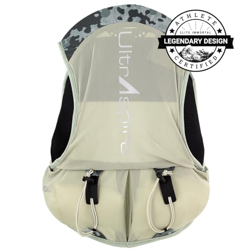 UltrAspire Big Bronco Lightweight Running Race Vest - 12L Total Volume & 2L Water Reservoir Capacity - color: Desert Sage, size: Medium (38"-43")