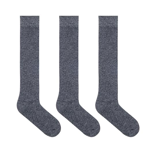 3 Pairs Men's Knee-High Dress Socks - color: Charcoal Heather - 3 Pairs, size: 7-12 Tall