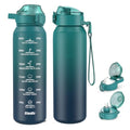 SLUXKE 17oz Insulated Water Bottle with 2Lids(Straw Lid & Spout Lid), 500ml Stainless Steel Water Bottle Double Walled Leakproof, Reusable Metal Bottle Keep Cold & Hot for Men, Women BLUE BLUE - color: BLUE BLUE, size: 17 Ounces