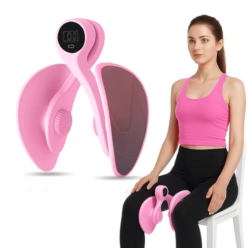 Thigh Hip Trainer Kegel Exerciser, Pelvic Floor Exercise Devices, Inner Thigh Exerciser for Women Men, Thigh Exercise Equipment - color: Pink