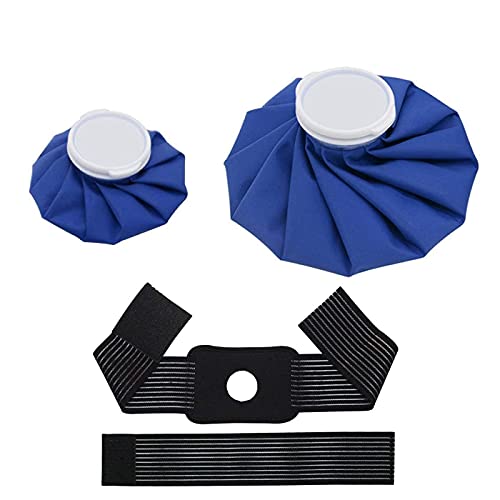 Ice Bags w/Wrap Around Extension Band, Reusable Hot Cold Ice Pack for Sports Injuries, Headaches Hip Shoulder Back Knee Pain Relief 4-Pack, 2-Size