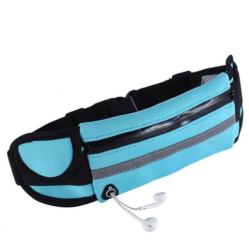 Waist Packs, 7.5 Inch x 3.9 Inch Black Waterproof Rubber 3 Pocket Waist Bag for Sports, Running, Travel and Outdoors (black)