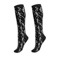 Compression Socks, Unisex 15-20 mmHg Knee High Support Socks - color: Dancing Skeleton