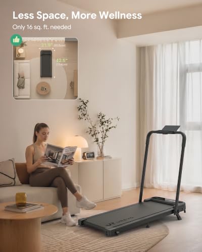 UREVO Strol 2E Pro Smart Walking Pad Treadmill with APP, 12% Incline, Compact Walking Pad with Safety Handle, Plug & Play, Desk Treadmill with LED Display, Walking & Running for Home Office - color: grey