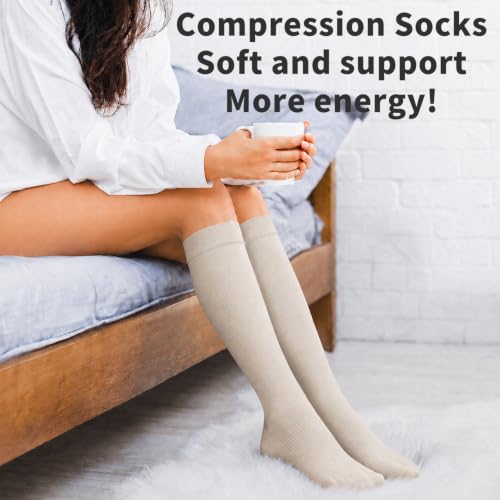 COOLOVER Copper Compression Socks for Women and Men(6 Pairs)-Best Support for Running, Athletic, Travel - color: 05a Black/Brown/Khaki, size: Small-Medium