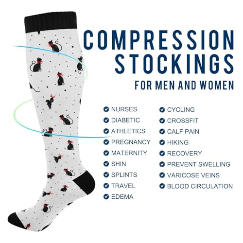 Wusikd Pirate Skulls Compression Socks for Women and Men Circulation Cute Long Socks for Athletic Running 1 - color: Multi 32