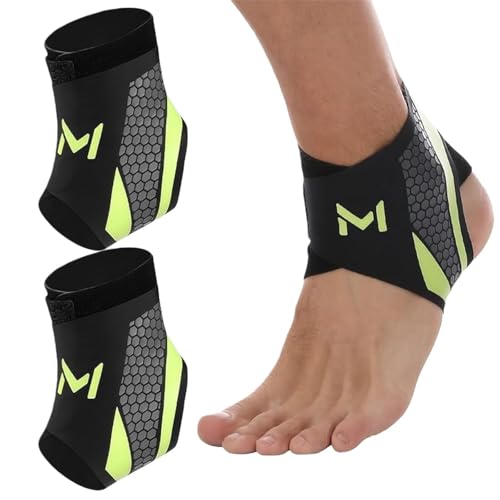 2Pcs Ankle Brace Compression Support Stabilizer,Lace-Up Sports Basketball Sprain Recovery Men Women Adjustable Foot Ankle Orthopedic Grade Tendonitis Protection (Green) - color: green