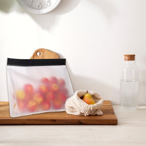 4 pcs Clear Leak Proof Freezer Bag Reusable Ice Storage Bags Ice Cube Storage Bags Freezer Holder Container with Secure Zip Seal Close Design for Travel Food Whiskey Bourbon Cocktails - color: White