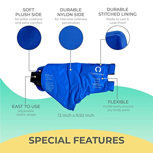 Foot and Ankle Gel Pack - Reusable Gel Ice Pack with Elastic Fastener - Cold Packs for Post-Surgery or Sport Injuries, Flexible Ice Packs - Foot Wrap and Ankle Ice Pack Wrap Compression - 1 Pack Blue - style: Ankle Gel Ice Pack