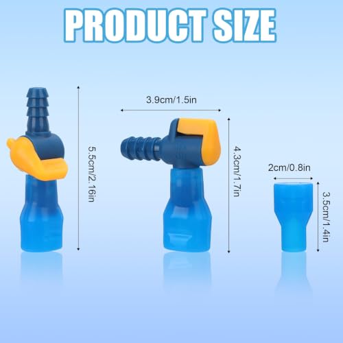 6PCS Bite Valve Replacement, Mouthpiece Replacements with 2 Shutoff Straight & Angled Hose Connector, Tube Nozzle Replacement for Hydration Bladder Backpack Water Reservoir - style: 6 Bite Valve + 2Hose Connector