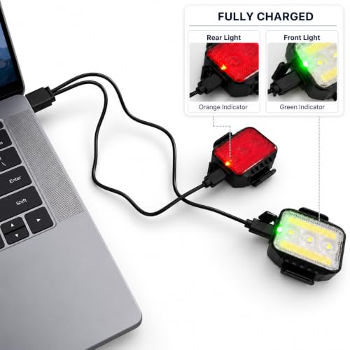 Bike Lights Front and Back Set for Night Riding,Rear Bicycle Light - color: Black, size: 4Pack