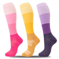 fenglaoda 3 Pairs Compression Socks for Women & Men Knee High Nurse Pregnant Cute Medical Running Travel Athletic - color: 00-3pairs-05, size: Large-X-Large