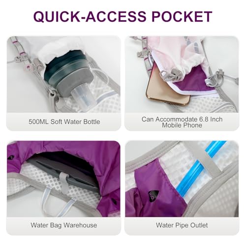 IX INOXTO Running Vest Hydration Backpack, Lightweight Running Backpack - color: Purple