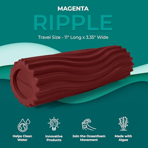 Oceanfoam Ripple Roller - Small Foam Roller for Physical Therapy (Maroon) - color: Maroon