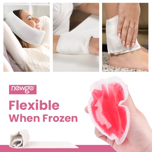 NEWGO Small Ice Packs for Injuries with Cloth Backing, 6 Packs, Red - color: Red - 6 Pack