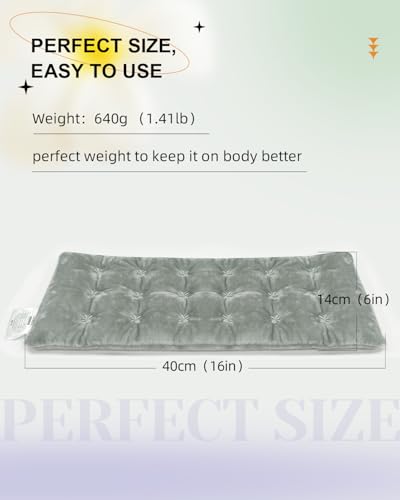 COMOIL Microwave Heating Pad 6 * 16'' Hot Pad for Neck, Shoulder, Period Cramps& Back Portable Warm Compress Weighted Moist Heating Pad, Unscented Grey