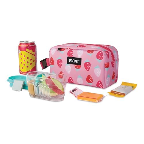 PackIt Freezable Snack Box, Sweet Strawberry - color: Sweet Strawberry, size: One Size