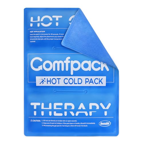 Comfpack Soft Ice Packs for Injuries Reusable, Double Side Hot Cold Therapy - size: 11.2×14.7 Inch