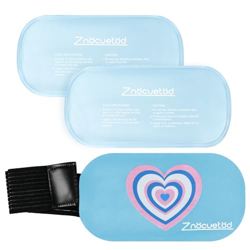Gel Ice Packs for Injuries Reusable 2 Packs Hot Cold Gel Wrap with Strap - color: Blue-2 Pack-medium