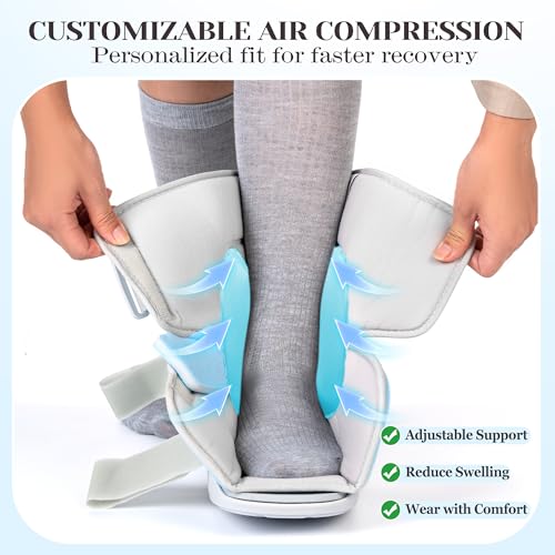 Jewlri Walking Boot for Broken Foot Injury, Air Cam Walker Boot, S - color: Grey & Light Blue, size: Small