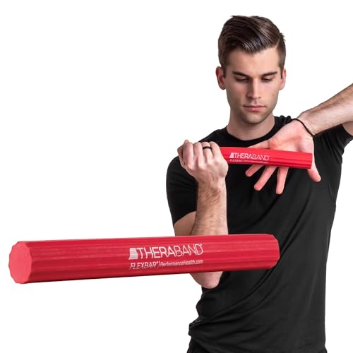 THERABAND FlexBar Resistance Bar, Physical Therapy, Flex, Elbow, Wrist, Red - color: Red