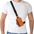 Peicees Small Crossbody Bag for Men Women Mini Sling Bag Travel Running Phone Daypack Cross Body Shoulder Bags with Keyholder - color: Orange