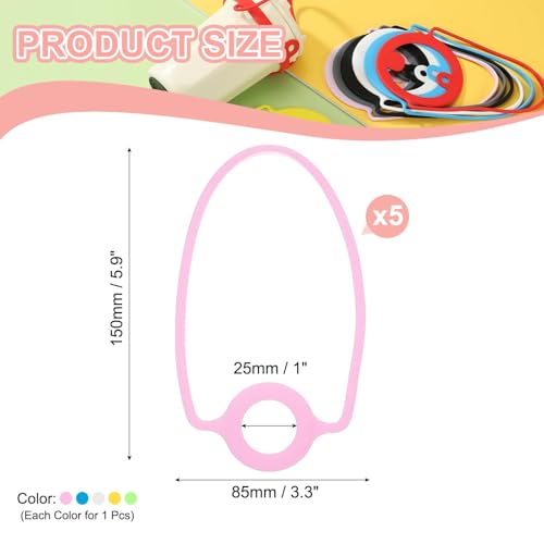 PATIKIL Silicone Water Bottle Lanyard, Reusable Tumbler Strap Water Bottle Handle Holder with Strap for Beverage Carry Traveling Take Out - color: Pink/Light Blue/Green/White/Yellow